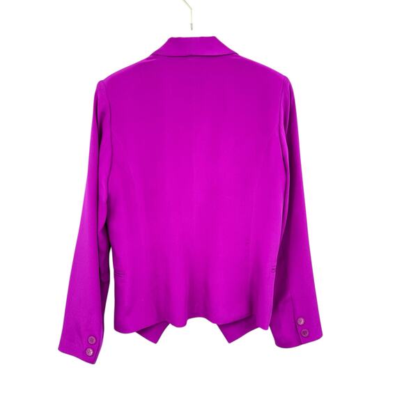 Truth and Pride Magenta Purple 100% Silk Bright Cutaway Open Professional Blazer - Picture 10 of 13